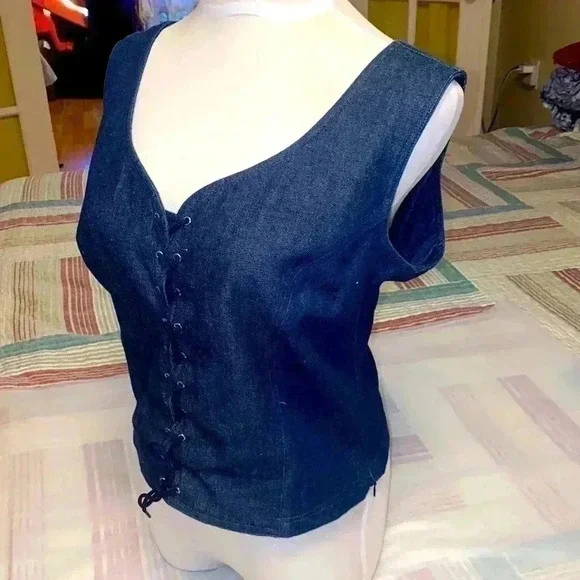 Unique  Corset-Top 100% COTTON EMOI PAR VICKY APPARLEY VINTAGE - Picture 3 of 14